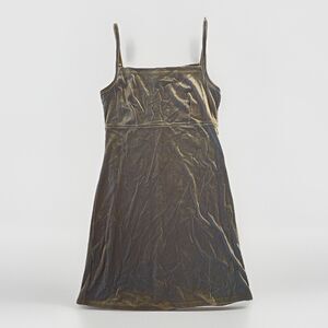 WANTED CLOTHING Mini Dress MEDIUM Fade Shimmer Velvet Gold Blue Bodycon Vintage